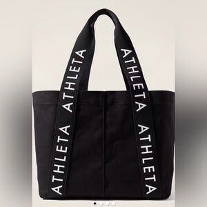 Athleta Logo Tote Bag Black with White writing
